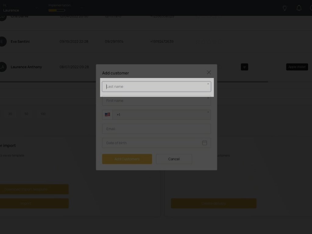 Digital Rewards Cards - Create New Customer