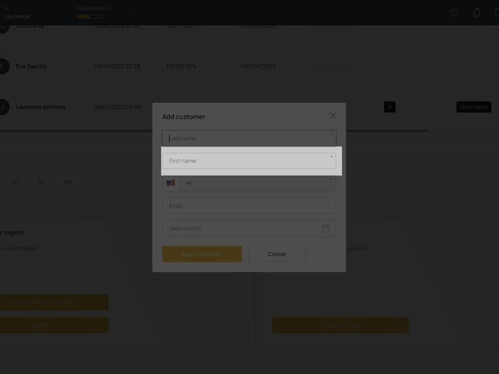 Digital Rewards Cards - Create New Customer