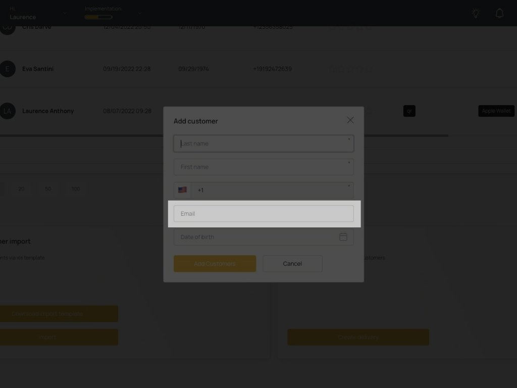 Digital Rewards Cards - Create New Customer
