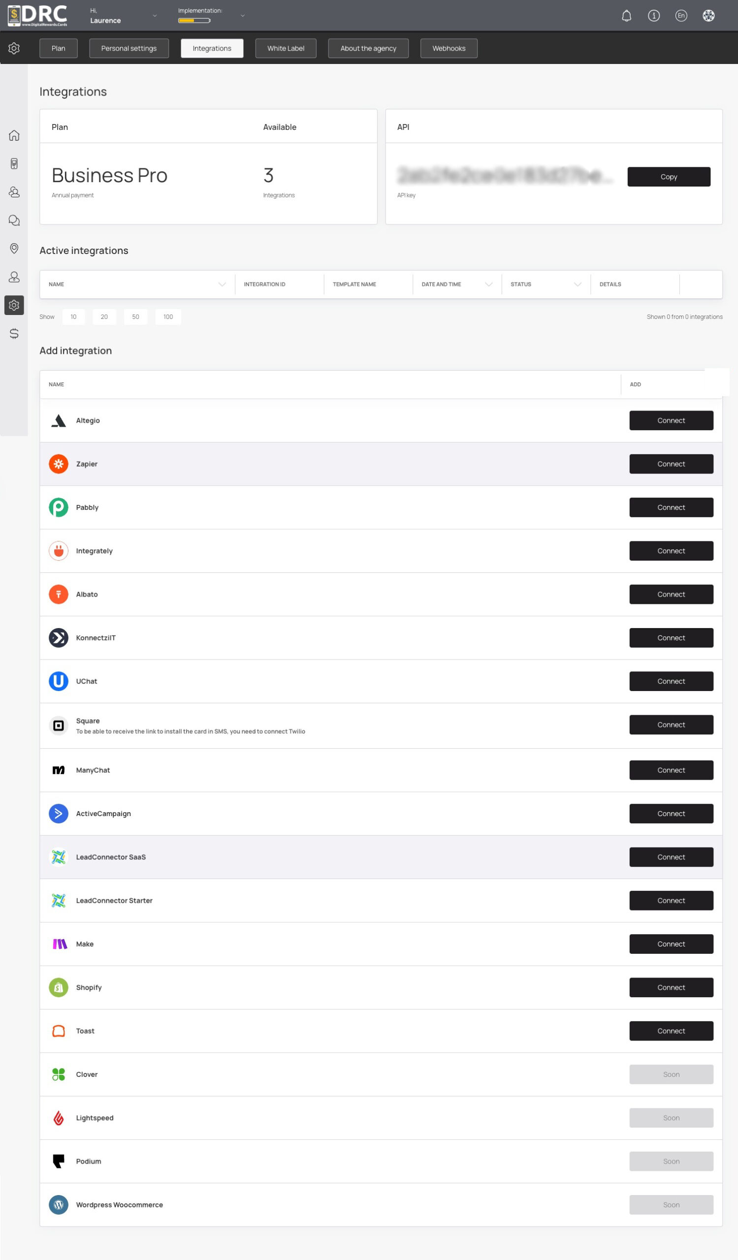 Digital Rewards Cards DRC Integrations Screen scaled