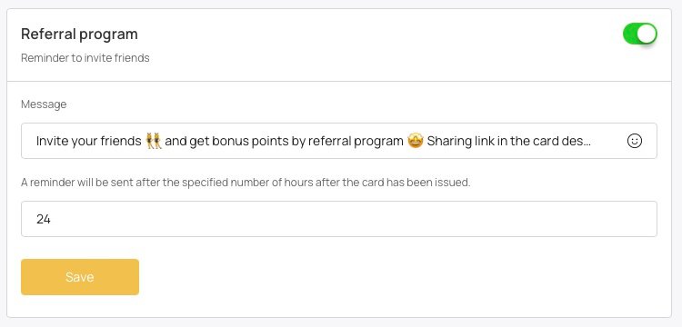 Digital Rewards Cards DRC - Automatic Push Types - referral rewards