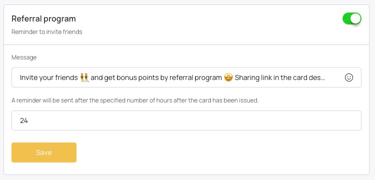Digital Rewards Cards DRC - Automatic Push Types - referral rewards