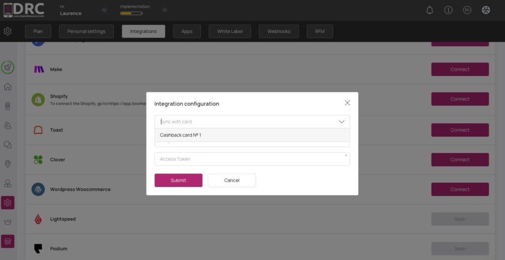 Digital Rewards Cards (DRC) - Woocommerce Integration