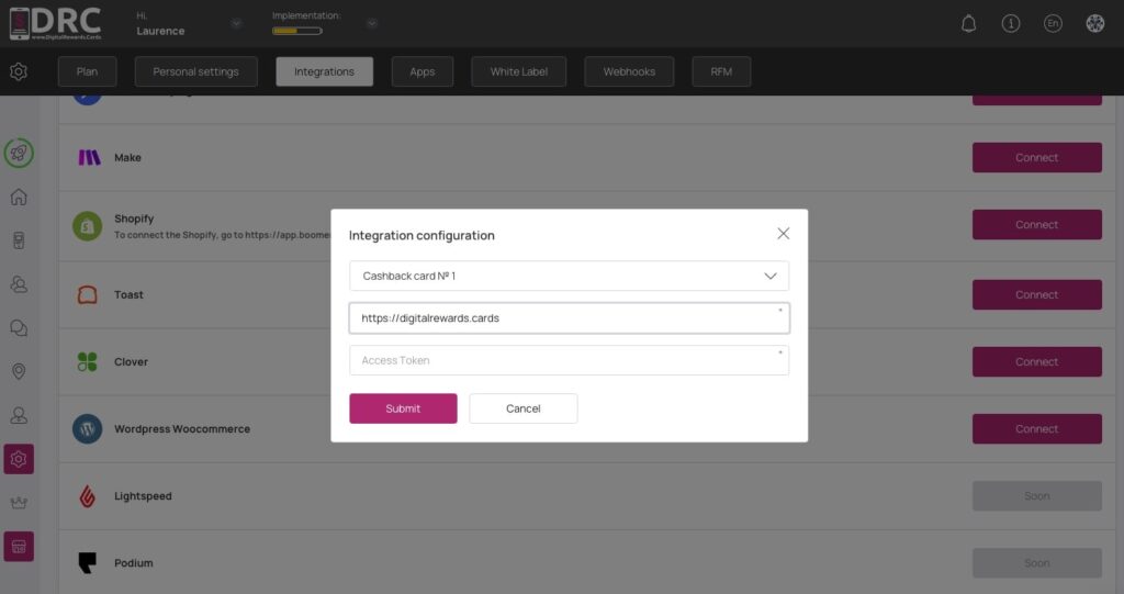 Digital Rewards Cards (DRC) - Woocommerce Integration