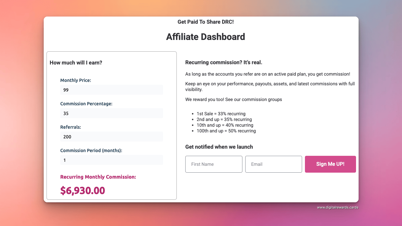 Affiliate Coming Soon - Digital Rewards Cards (DRC) & Customer Loyalty