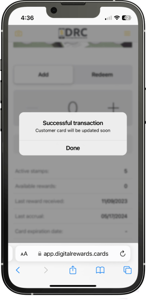 DRC Manager Screenshots - Scan, give points